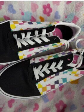 Vans Old Skool "Rainbow Checkerboard" skate shoes
